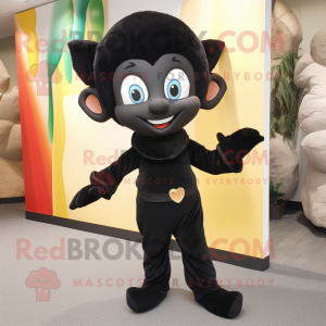 Black Elf mascot costume character dressed with a Jumpsuit and Clutch bags