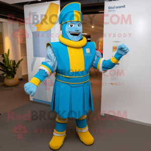 Cyan Swiss Guard mascotte...