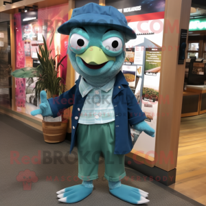 Blågrøn Ceviche maskot...