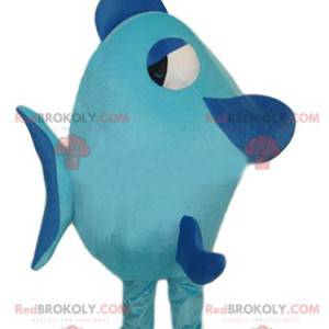 Mascotte de grand poisson bleu. Costume de poisson bleu -