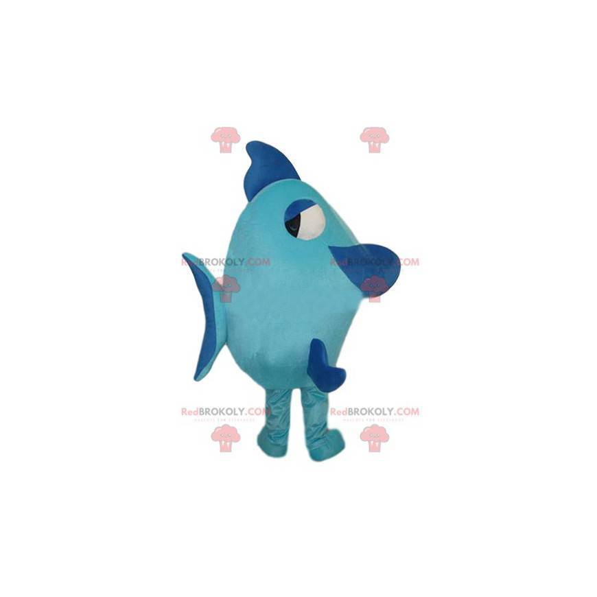 Mascotte de grand poisson bleu. Costume de poisson bleu -