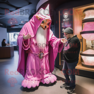 Rosa Wizard maskot drakt...