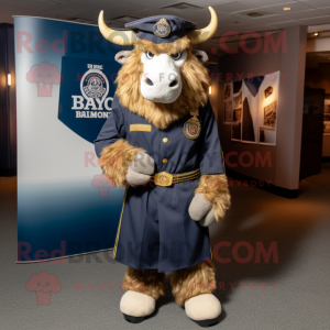 Navy Bison maskot kostume...