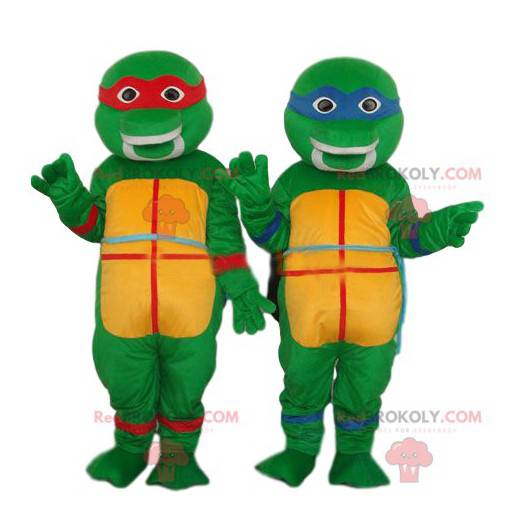 Dupla de mascote de tartarugas ninja, Rafael e Leonardo -