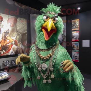 Green Roosters maskot drakt...