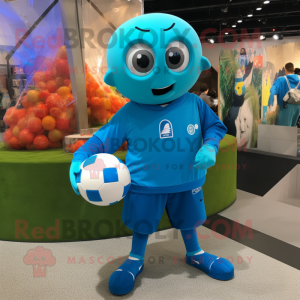 Cyan Soccer Ball mascotte...