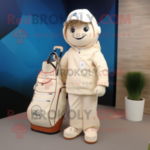 Cream Golf Bag maskot...