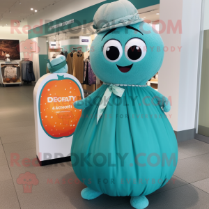 Teal Melon mascotte kostuum...