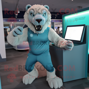 Cyan Smilodon mascotte...