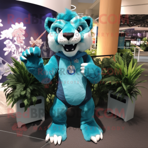 Cyan Smilodon mascotte...