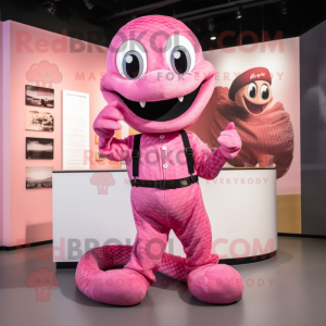 Pink Snake mascotte kostuum...