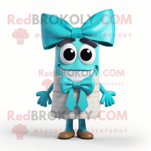 Cyan Enchiladas mascot costume character dressed with a Swimwear and Bow ties