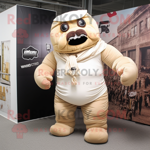 Beige Strongman mascotte...