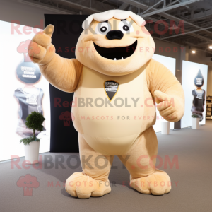 Beige Strongman mascotte...