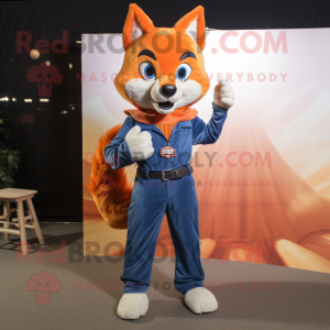 Orange Fox maskot kostym...