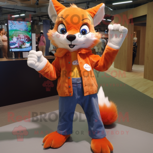 Orange Fox maskot kostym...