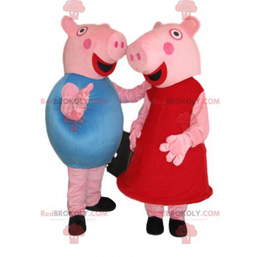 Dúo de disfraces de Peppa Pig y George Pig - Redbrokoly.com