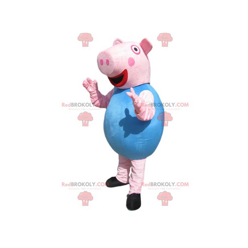 Mascot Georges Pig muy entusiasmado - Redbrokoly.com