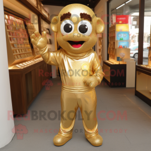 Gold Rainbow maskot kostume...