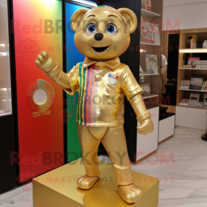 Gouden regenboog mascotte...