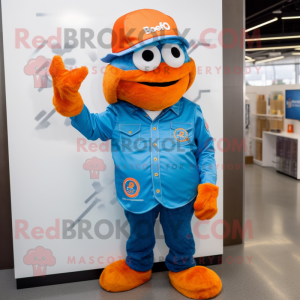 Blauw-oranje mascotte...