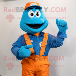 Blauw-oranje mascotte...