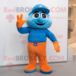 Blauw-oranje mascotte...