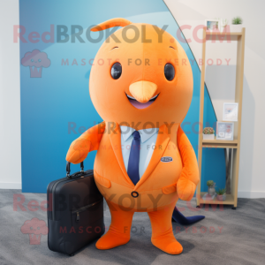 Orange Narhval maskot...