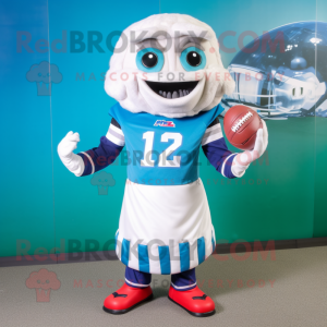 nan American Football Helmet mascot costume character dressed with a Midi Dress and Scarf clips