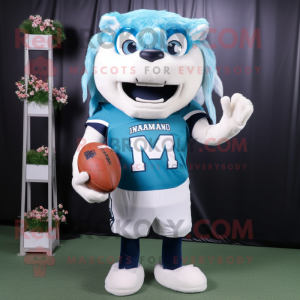 nan American Football Helmet mascot costume character dressed with a Midi Dress and Scarf clips