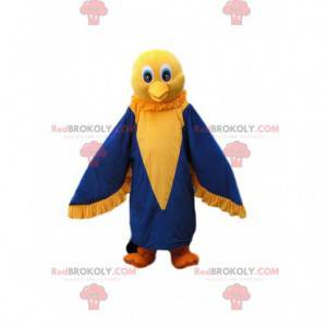 Mascote lindo passarinho amarelo e azul - Redbrokoly.com