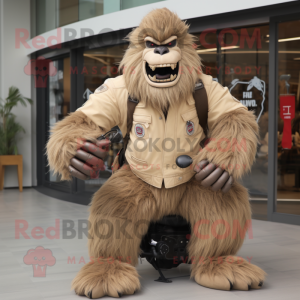 Beige Sasquatch mascotte...