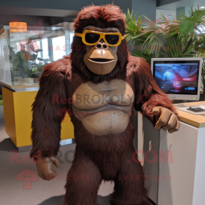 Brun Gorilla maskot kostume...