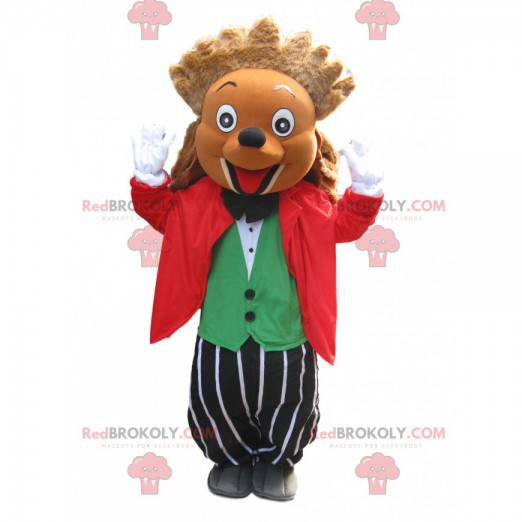 Hilariante mascote ouriço fantasiado e - Redbrokoly.com