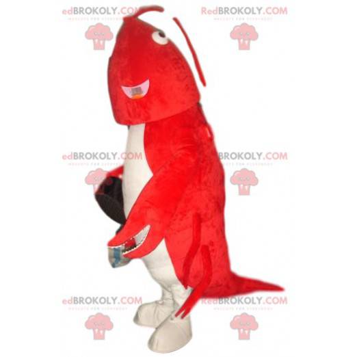Zeer grappige rode en witte kreeft mascotte - Redbrokoly.com