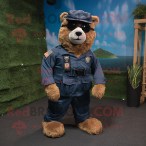 nan Navy Seal mascot costume character dressed with a Overalls and Anklets