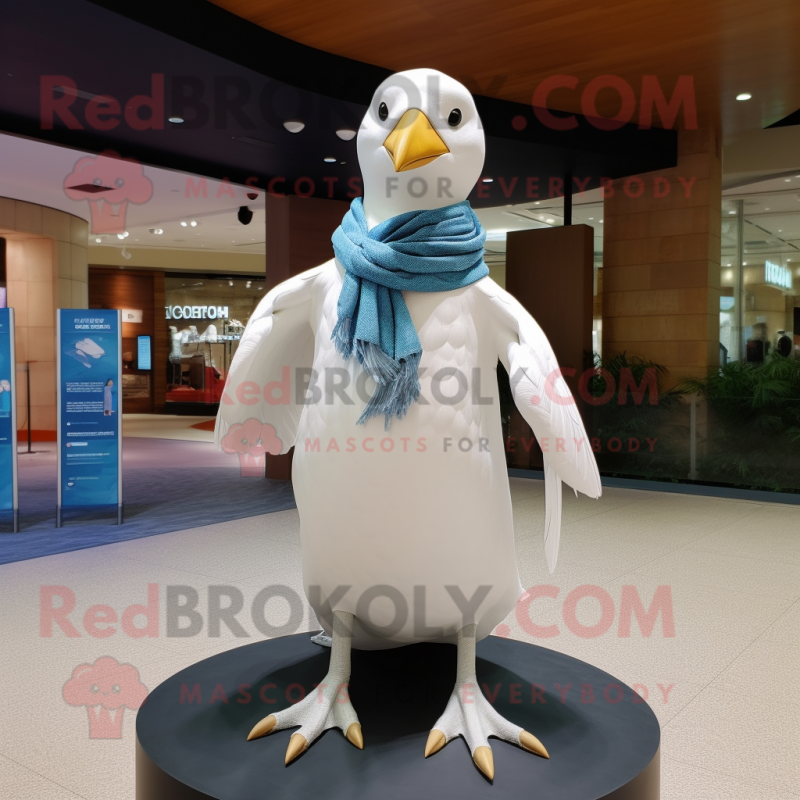 White Albatross mascot costume character dressed with a Bikini and Scarf clips White Albatross mascot costume character dressed with a Bikini and Scarf clips