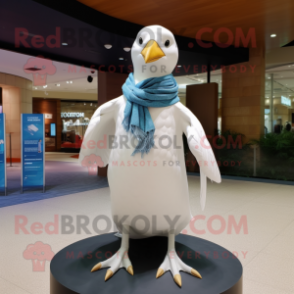 White Albatross mascot costume character dressed with a Bikini and Scarf clips