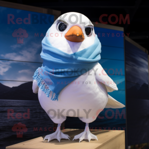 White Albatross mascot costume character dressed with a Bikini and Scarf clips