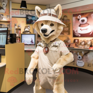 Beige Dingo maskot kostume...