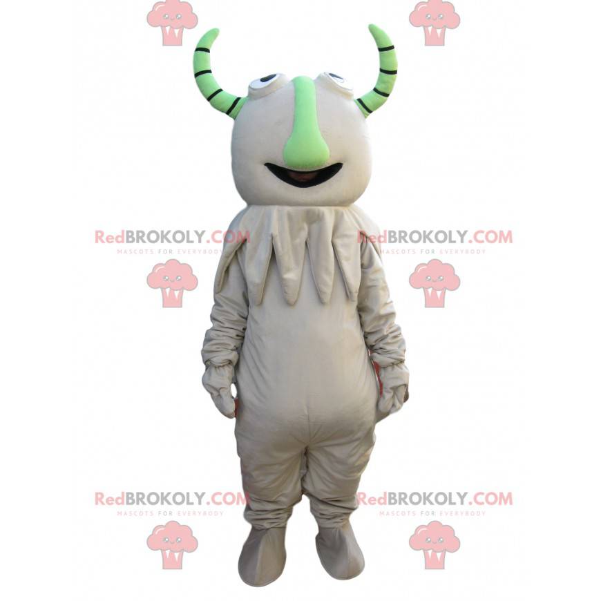 Funny monster mascot with green horns - Redbrokoly.com
