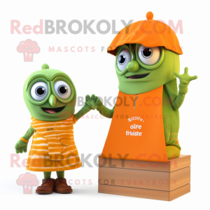 Olive Orange maskot kostym...