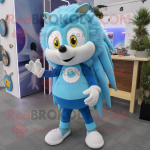 Sky Blue Hedgehog mascotte...