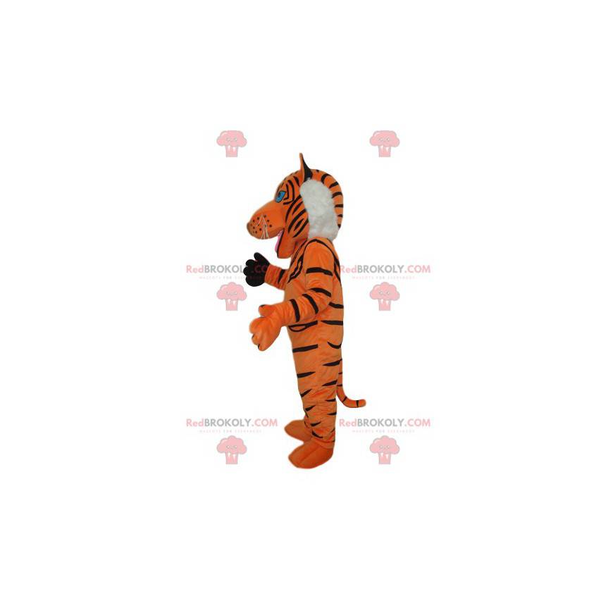 Tiger maskot med vit man - Redbrokoly.com