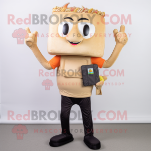 Tan Pad Thai mascot costume character dressed with a Jeggings and Wallets