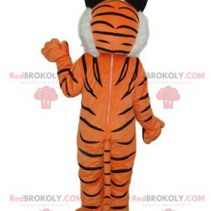 Tiger maskot med vit man - Redbrokoly.com