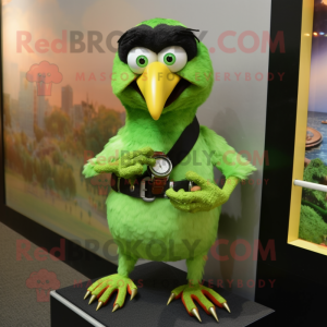 Lime Green Crow mascotte...
