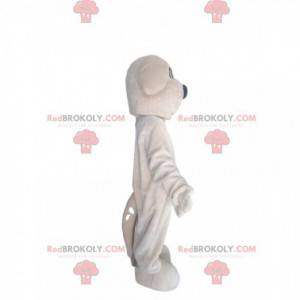 mascote cão branco com focinho preto grande - Redbrokoly.com