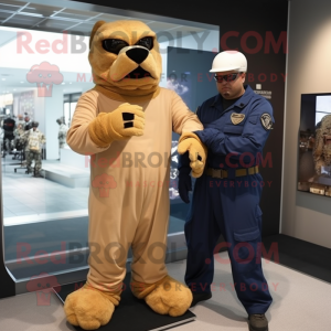 Tan Navy Seal maskot kostym...