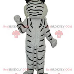 Hvid tiger maskot med smukke blå øjne - Redbrokoly.com